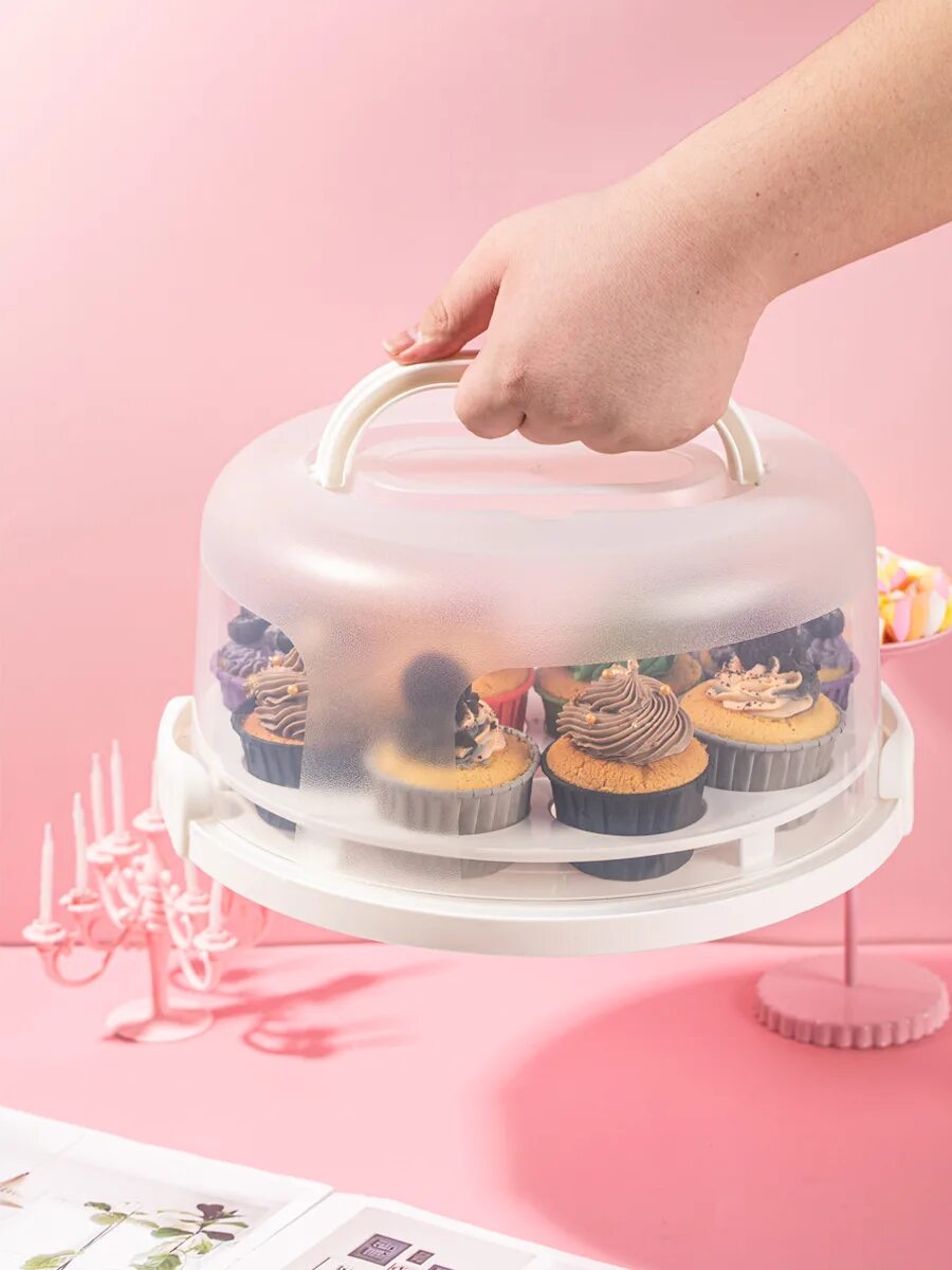 Переноска для десертов. Представляющий торт для дома. Cake in Container. Rotating pasta t-Types with movable Handle. Начали повторить торты фарфор