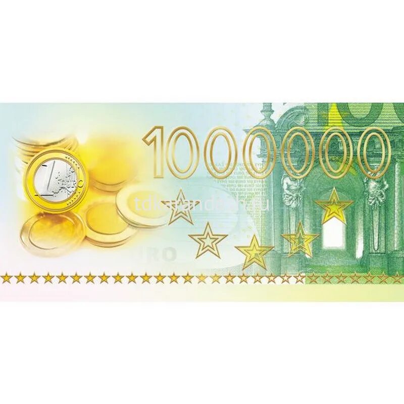 169 84. Подарочный конверт с надписью 1000000. Купюра в 1000000 Euro. Конверты с фольгой. Открытка евро.