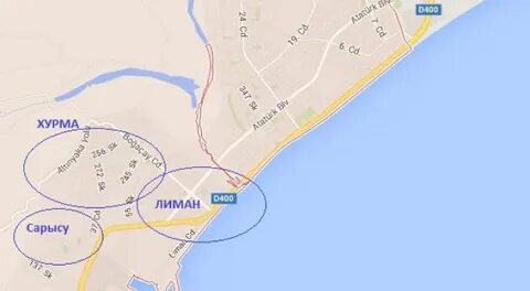 Отели анталии на карте