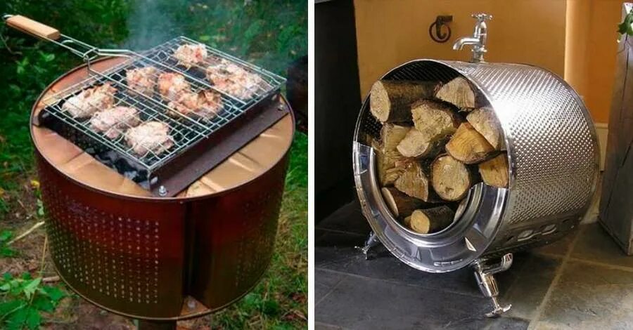 Мангал из стирального барабана. Самоделки из стиральной машинки автомат. Поделки из ненужных вещей. Что можно сделать из сломанной. Из барабана стиральной машины.