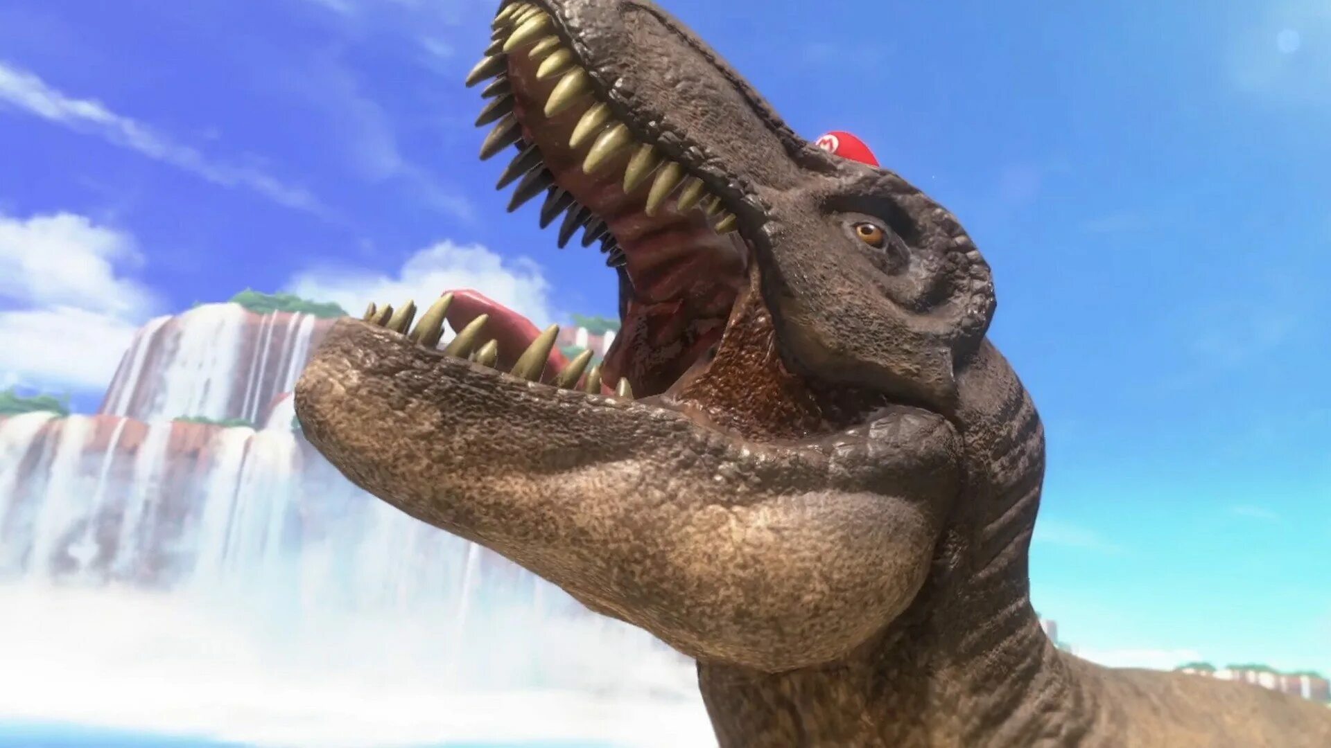 Super Mario Odyssey динозавр. Кричащий динозавр.