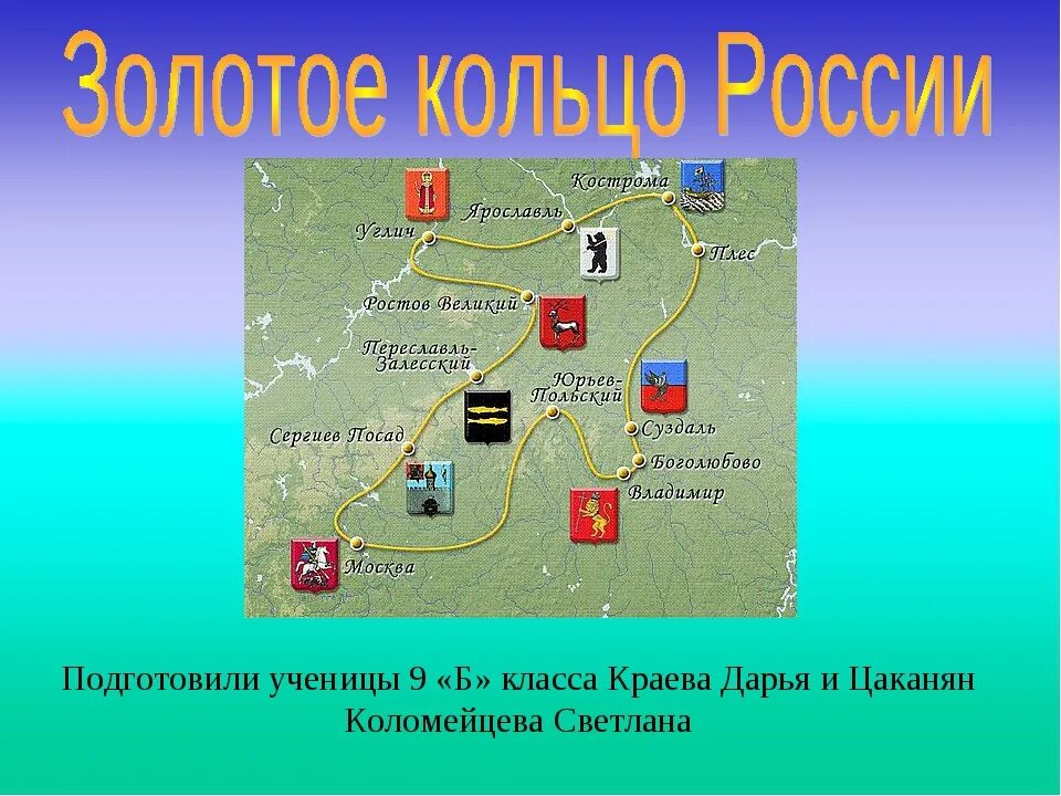 Самый большой город в золотом кольце. Города входящие в золотое кольцо. Карта золотого кольца России с городами. Проект золотое кольцо России. Города золотого кольца на карте центральной России.