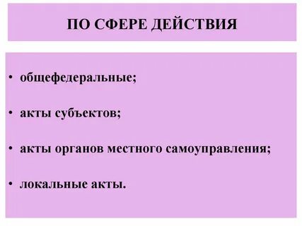 Сфера действия акта