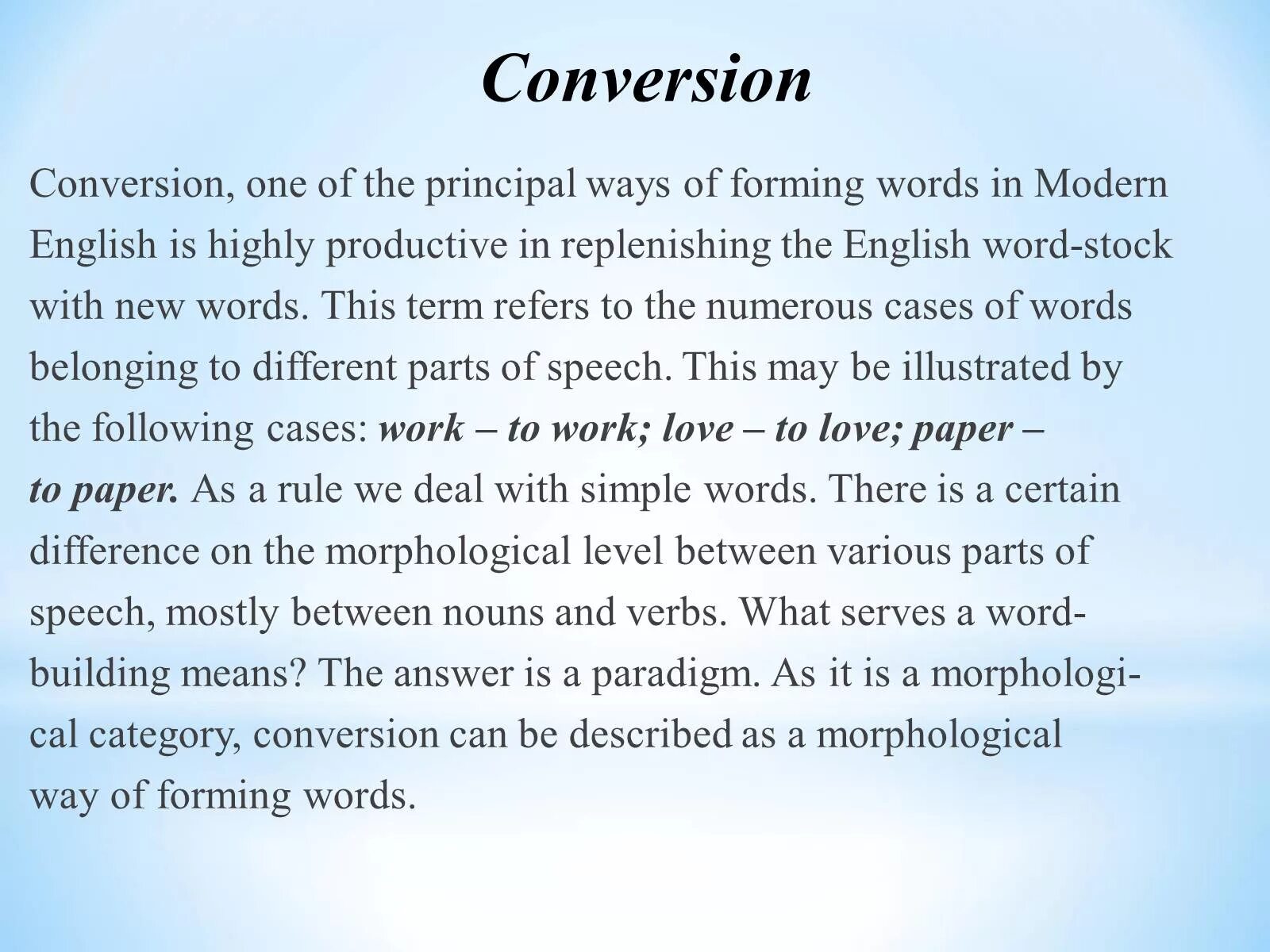 Modern english words. Conversion of Words in English. Conversion in English Lexicology. Conversion is.