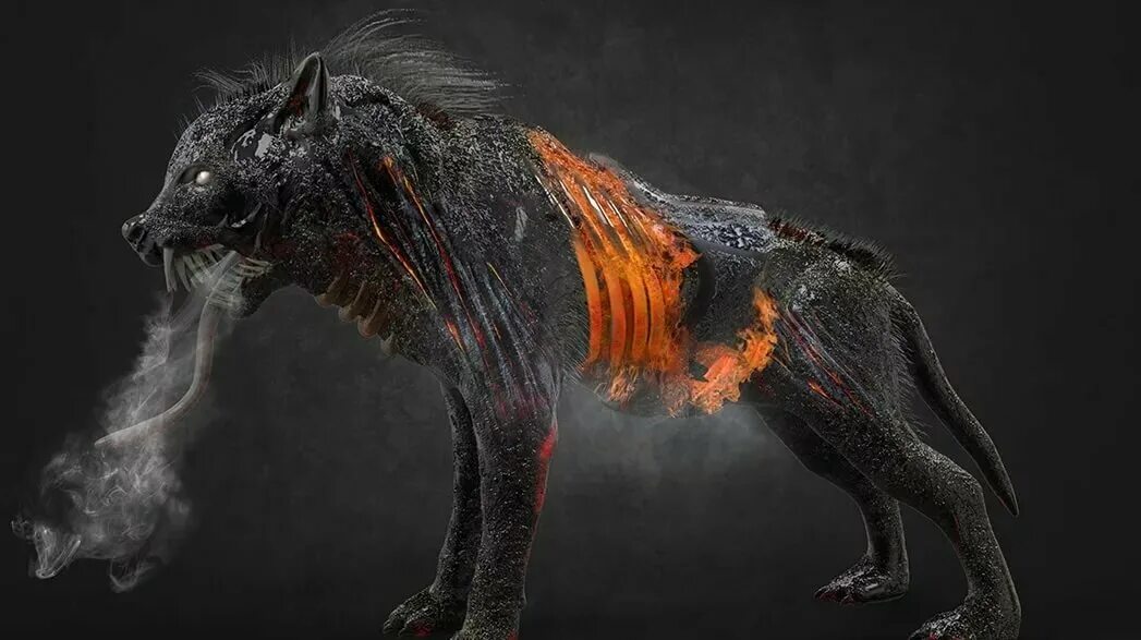 Адская гончая Hellhound собака. Адская гончая ДНД 5. Огненный Цербер Адская гончая. Hell hound
