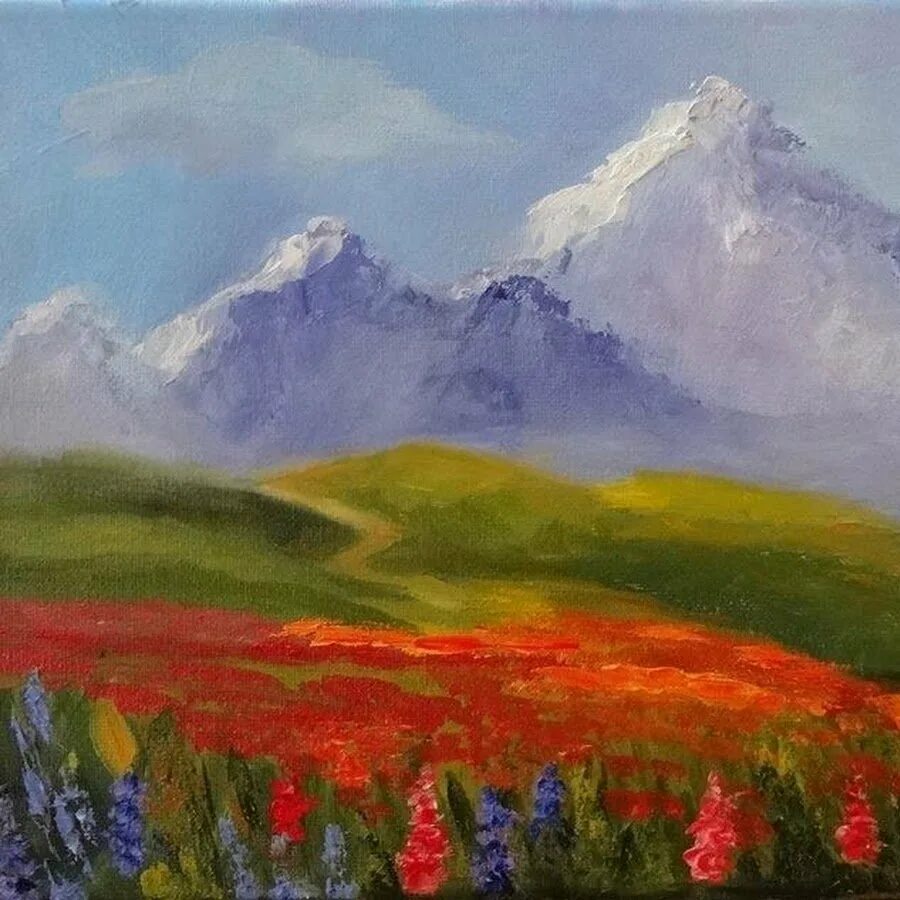 Пейзаж гуашью мастер