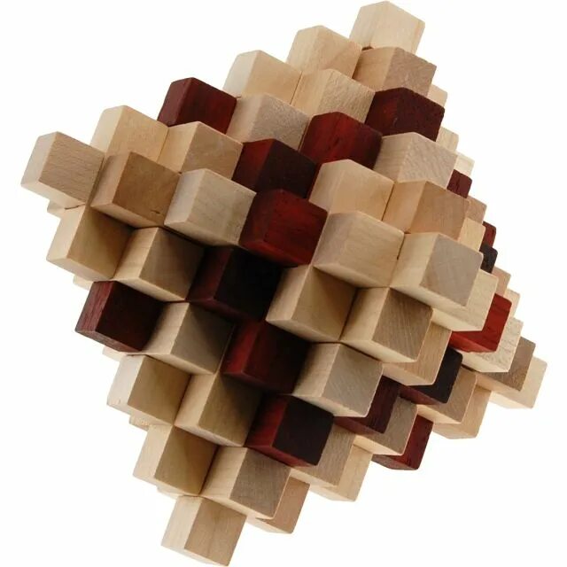 Вуд пазл. Derevjannyj Puzzle. Головоломки из 10 шестигранников дерева ДЕАГОСТИНИ. Nine Chains 22cm Puzzle Wood Beads.