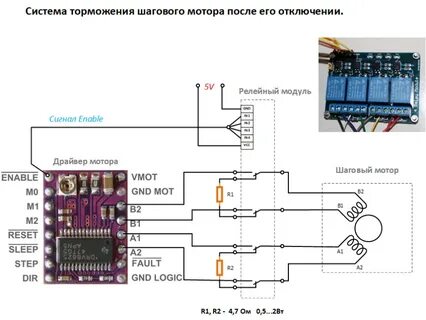 Напряжение на шаговом двигателе