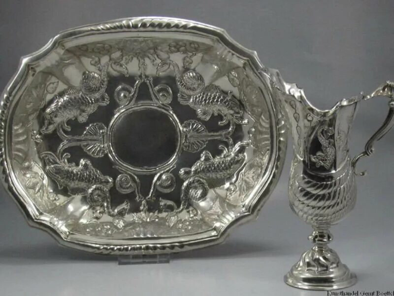 G800 посуда из серебра Германия антиквариат. Антикварное серебро. Старинное серебро. Антикварное немецкое серебро.