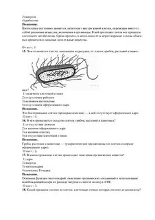 Контрольная работа строение клетки 9 класс биология