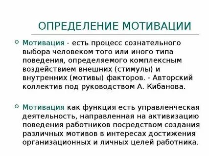 Мотивация определение разных авторов