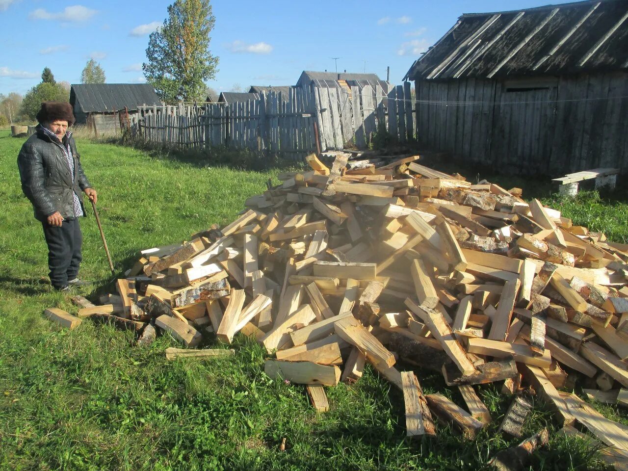 Заготовка дров. Дрова в деревне. Рубка дров. 5 Кубометров дров.
