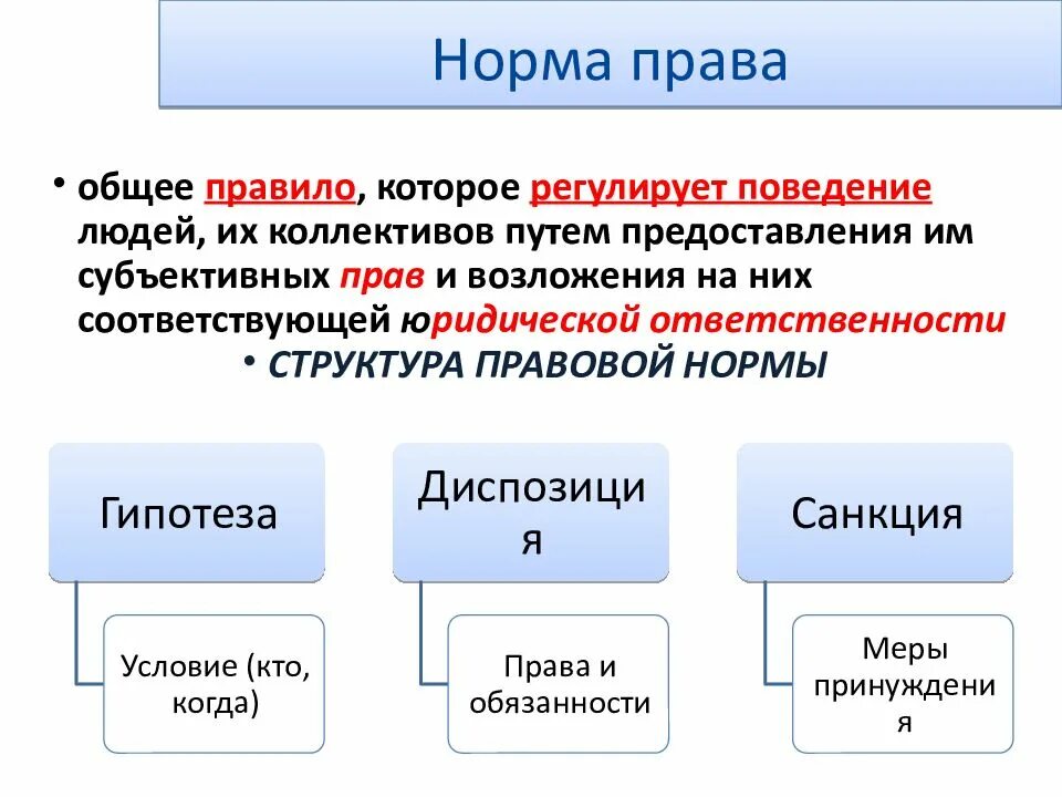 Структура правовой нормы.