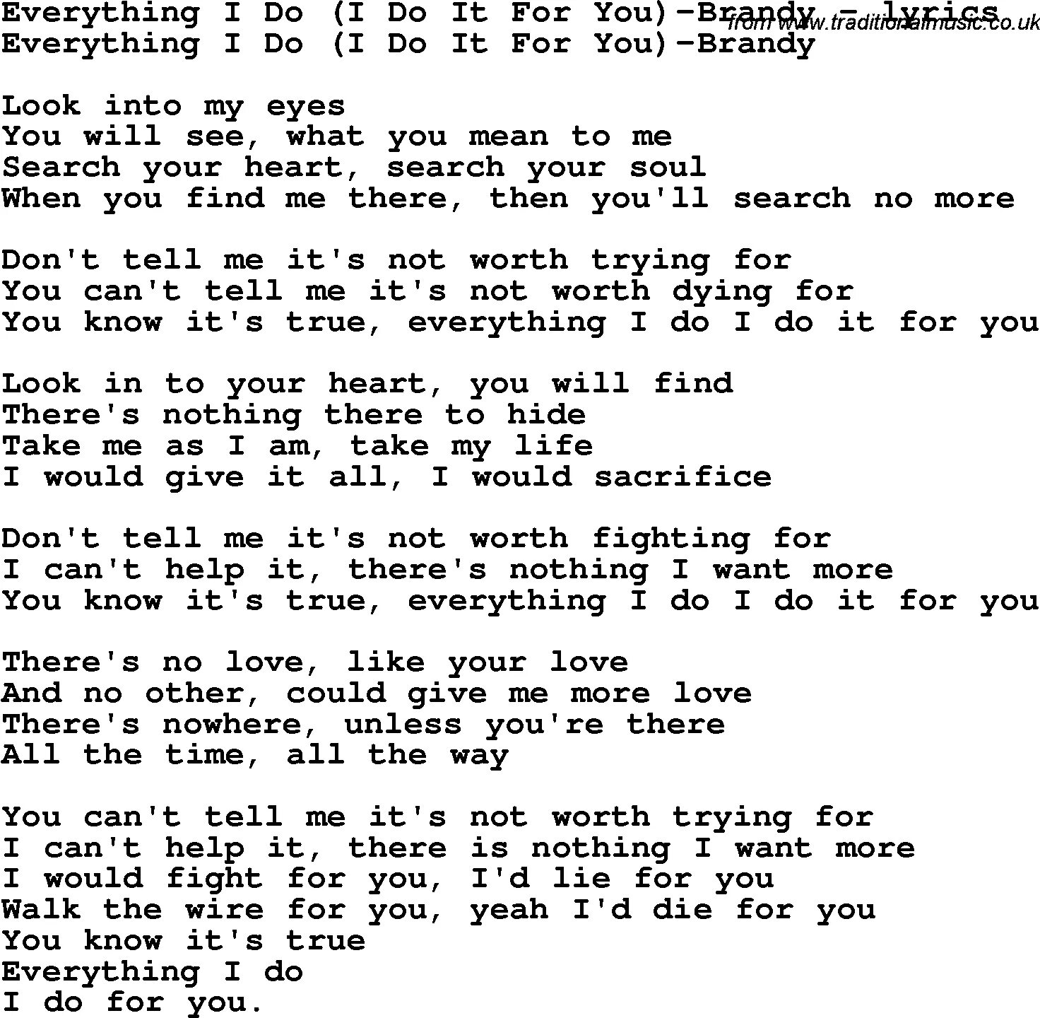 Everything lyrics. Try everything Lyrics. Brandy everything i do (i do it for you). Die for you текст. Everything слово.