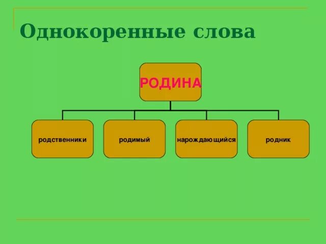 Подберите слова родственники