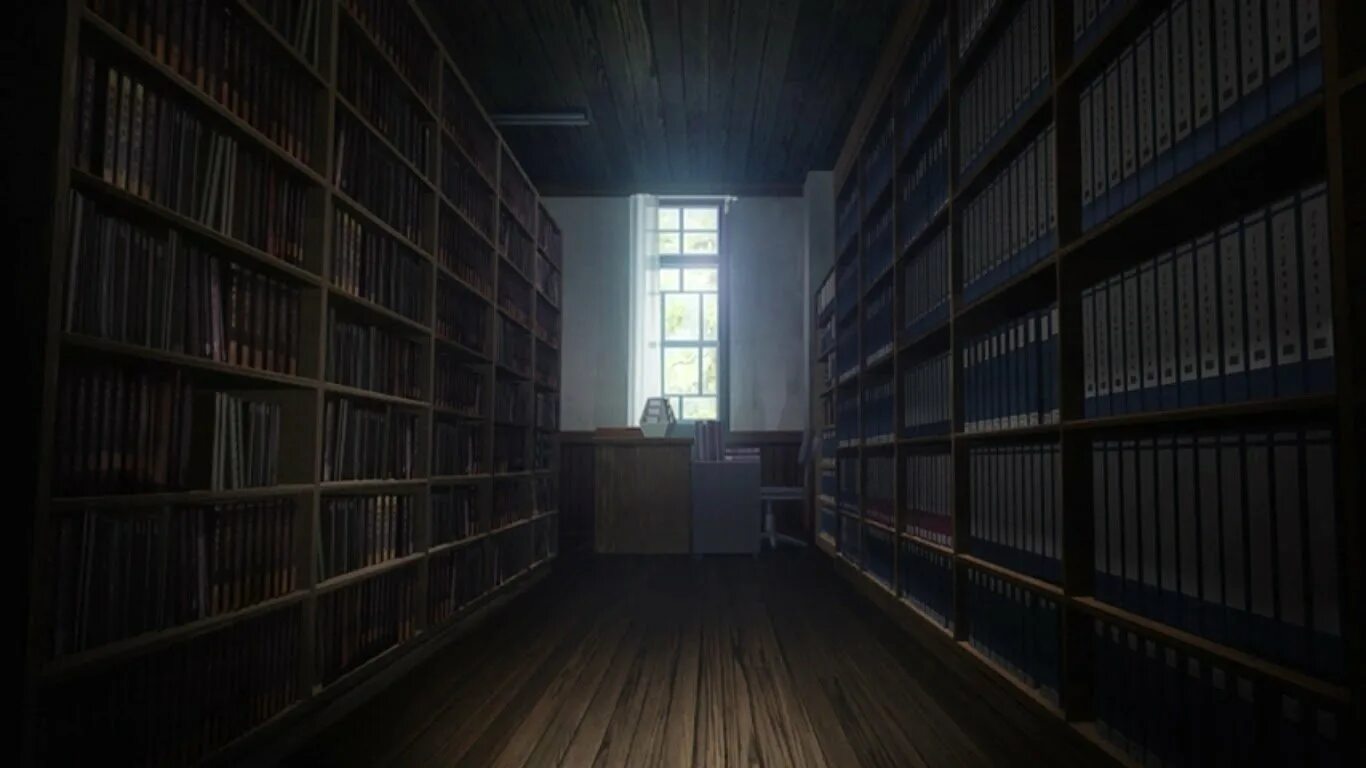 Библиотека фон гача. Темная библиотека. Темная комната с книжными полками.