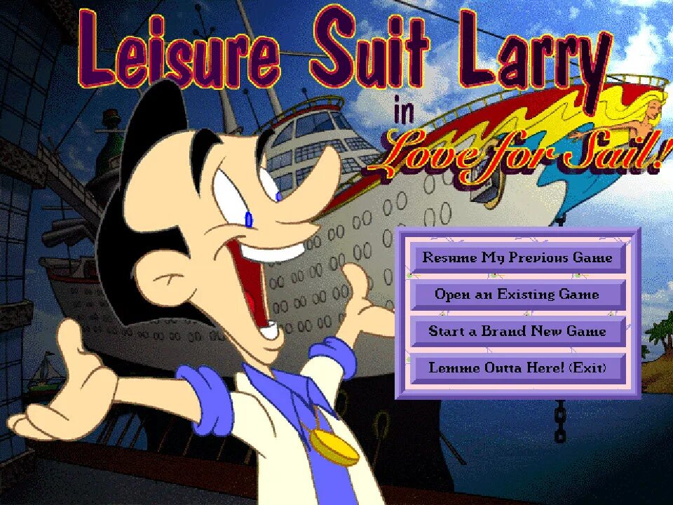 Ларри Лаффер 7. Игра Ларри на корабле. Ларри в выходном костюме 7. Leisure Suit Larry: Love for Sail!.