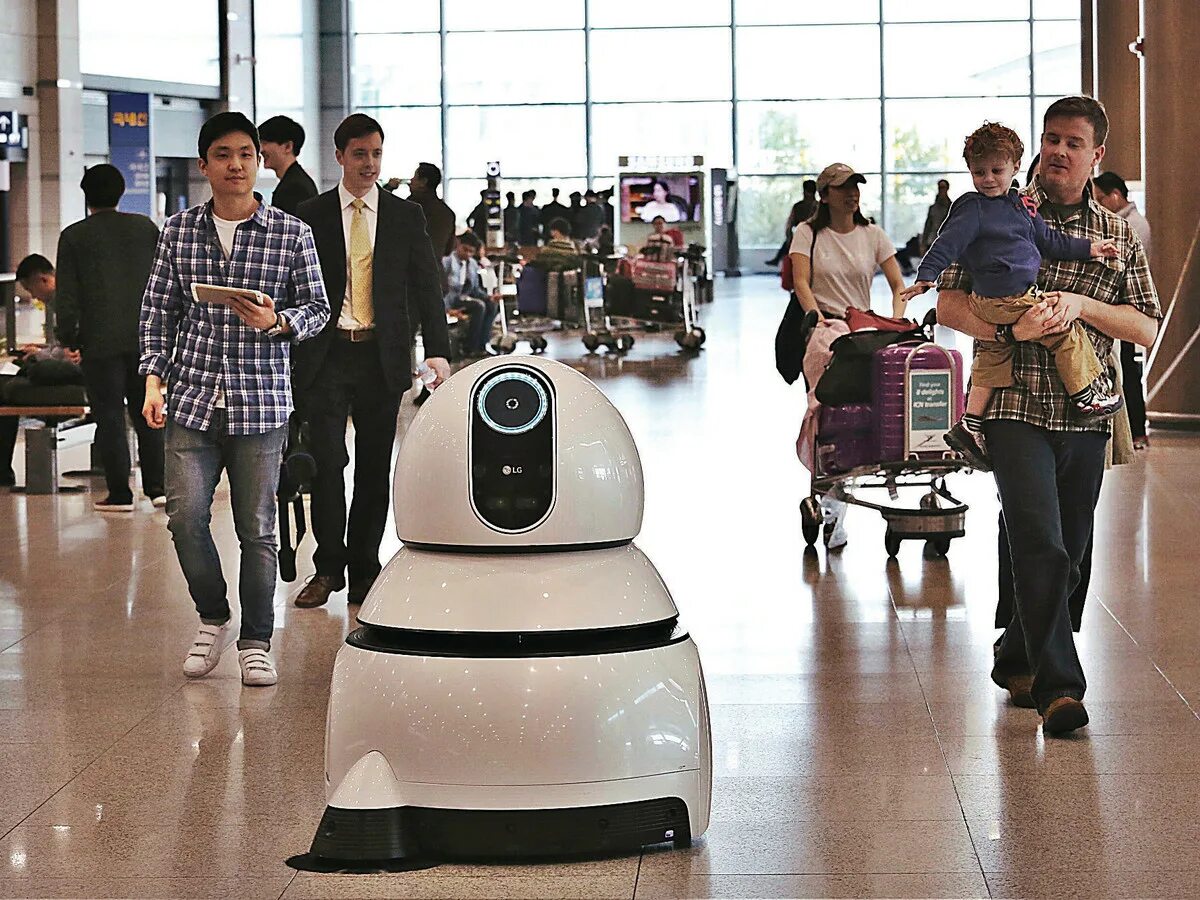 Роботы для обеспечения безопасности. Airport Cleaning Robot, LG, Южная Корея. Робот уборщик. Роботы для уборки помещений. Роботы в Южной Корее.