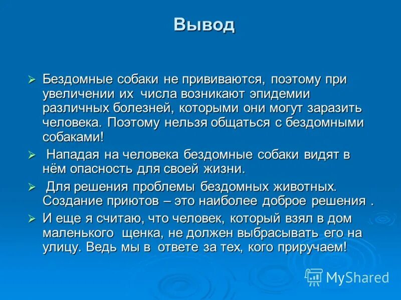 Проект на тему проблема бездомных животных Бездомные собаки нашего города презентация, доклад, проект скачать