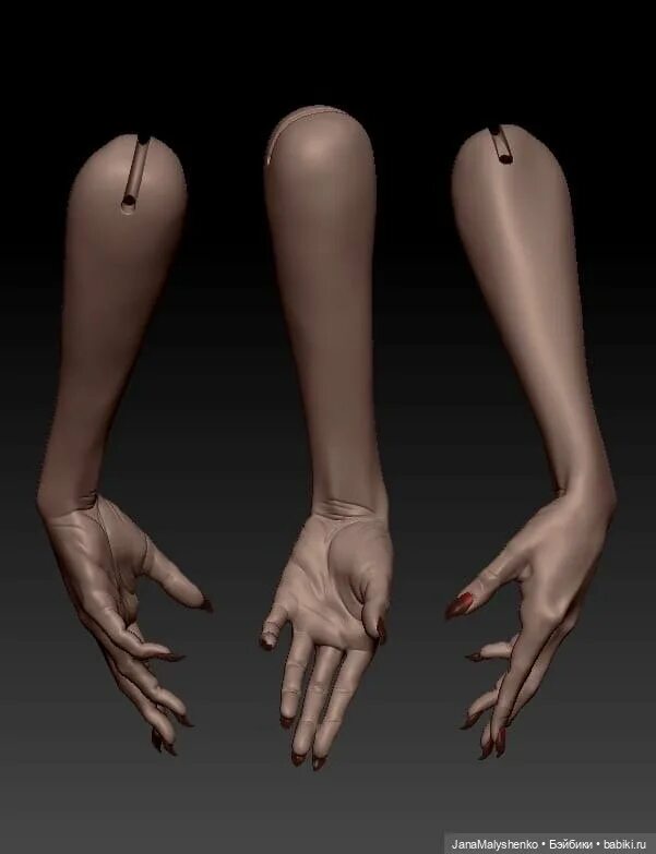 Ножонка. Zbrush БЖД кукла. Дамские ручонки. High Hills foot BJD.