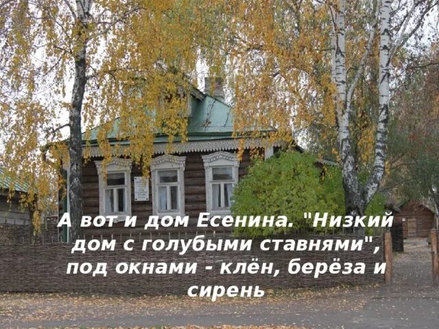 Стихотворения есенина о доме. Дом Сергея Есенина с голубыми ставнями. Есенин низкий дом. Стих низкий дом.