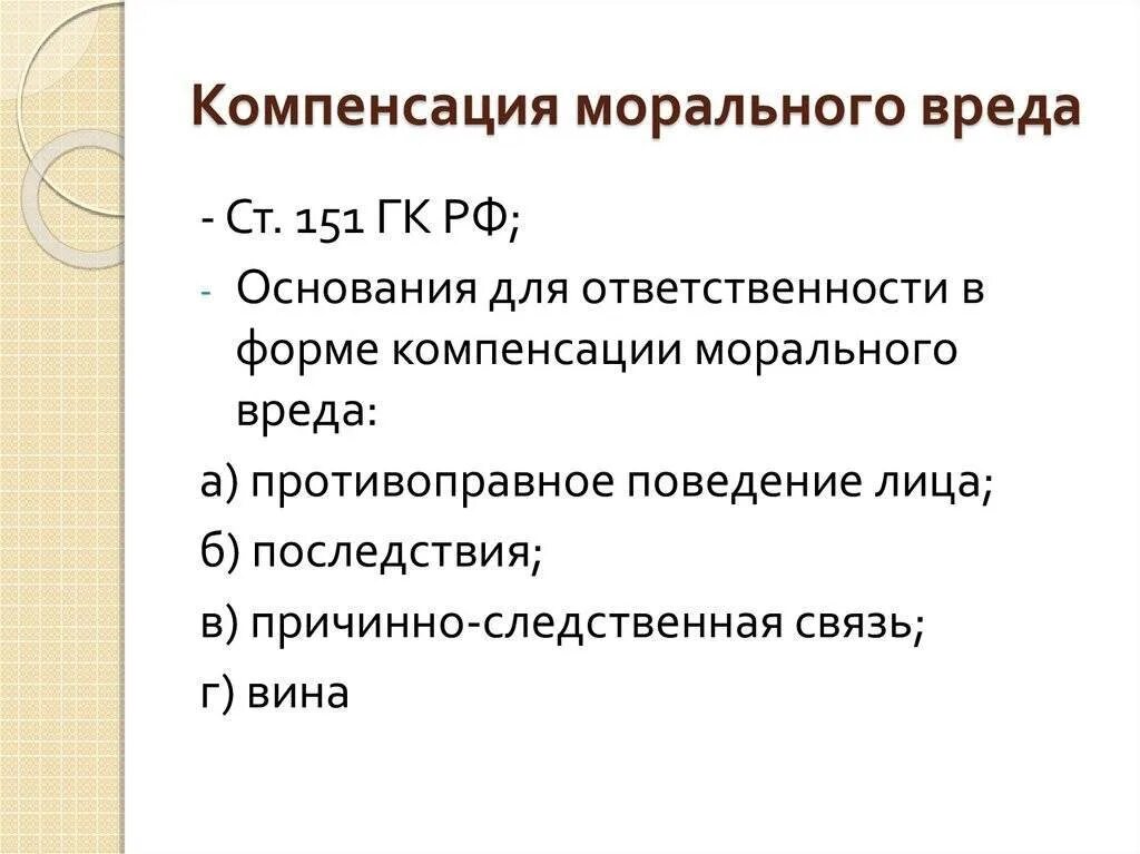 151 гк рф компенсация. Основание возмещение морального вреда. Статья за причинение морального вреда. Компенсация за моральный вред. Ст 151 ГК РФ.