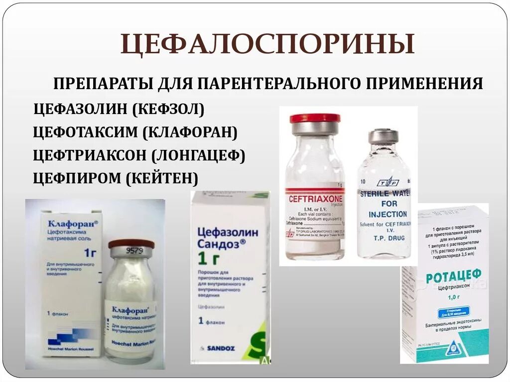 Применения отдельных препаратов