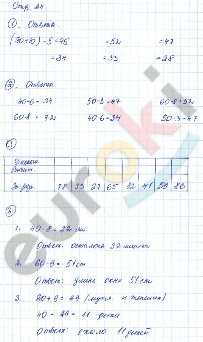 Математика рабочая тетрадь страница 24 класс