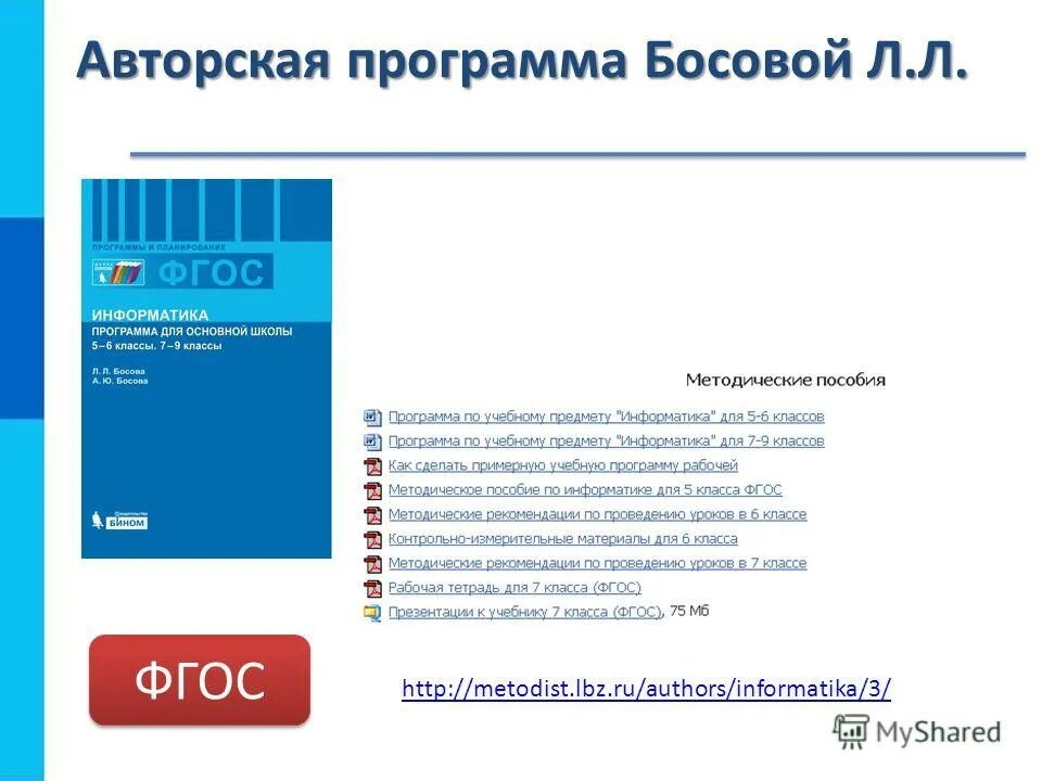 Программа по информатике. Информатика программа ФГОС. Https bosova ru metodist authors informatika 3