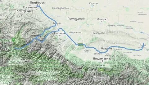Владикавказ эльбрус расстояние