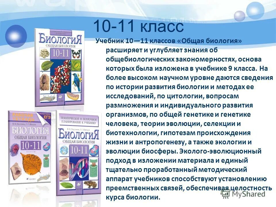 Основы биологии 11 класс