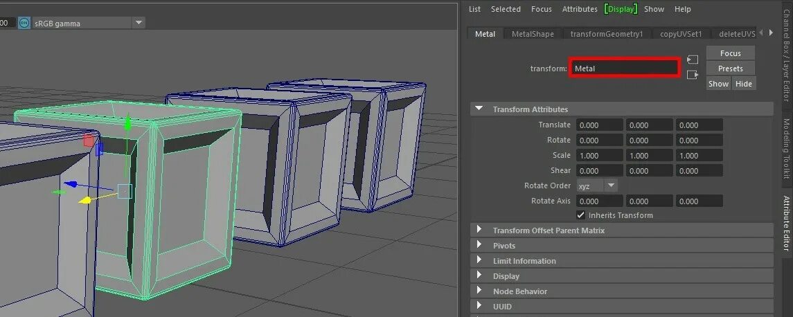 Display shadows. Led mesh display. maya hide collection.