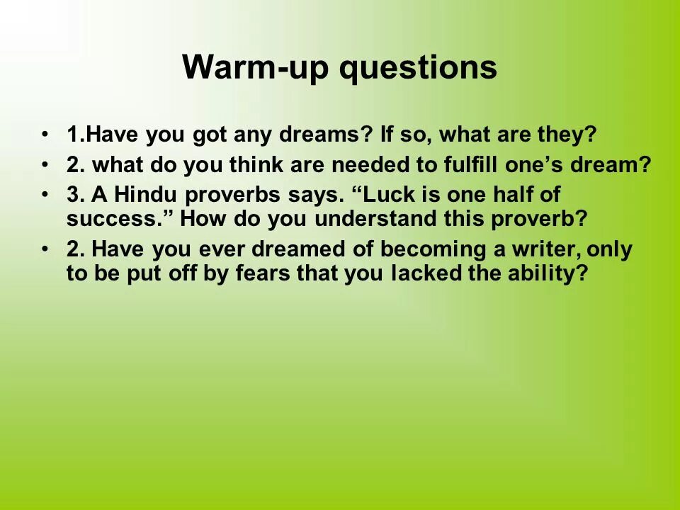 Warming up questions for pre-Intermediate. Warming up на уроке английского. Warm up для урока английского языка. Warm up questions in English.