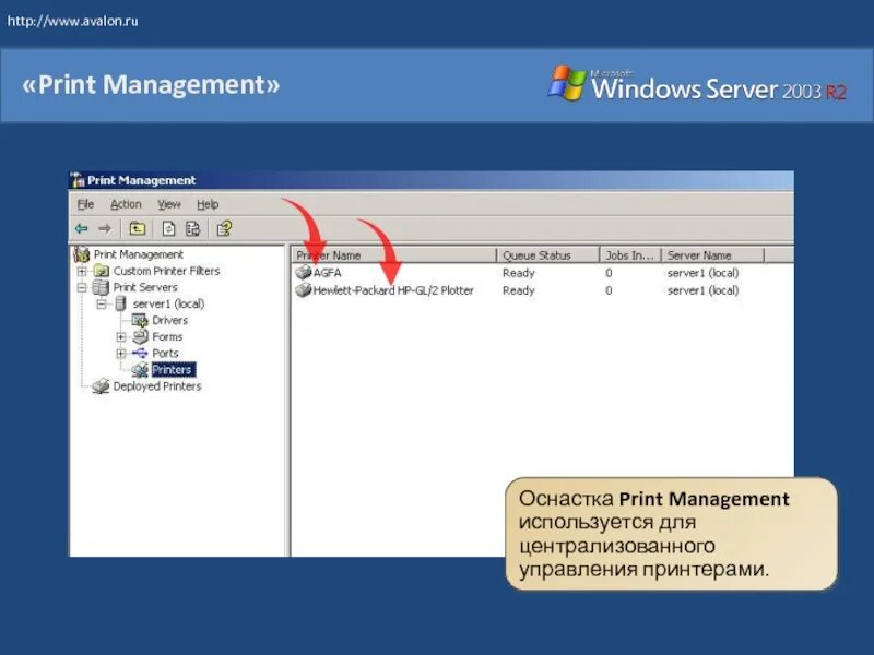 Print manager. Print management. тема windows 2003. сервер 2003 управление принтерами. как сделать темы в windows server 2003.