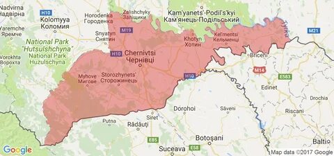 Черновицкая область на карте