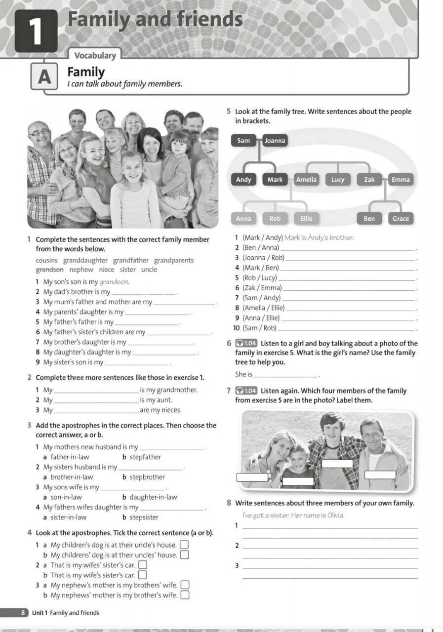 Family and friends Vocabulary. Solutions Elementary Workbook 5 класс. IELTS Family and friends Vocabulary. Talking about Family members. Write about your family and friends