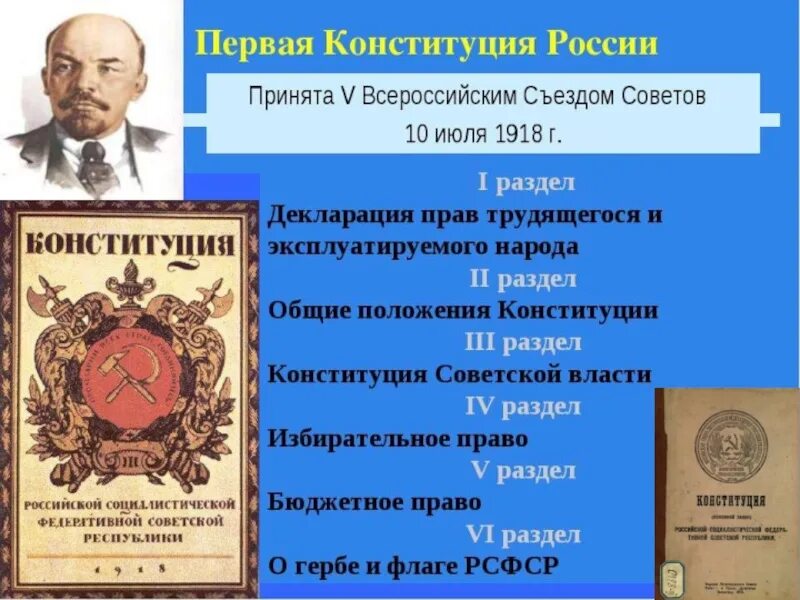 История Конституции РФ. Презентация история Конституции. Суть декларации прав трудящегося и эксплуатируемого народа. Декларация прав 1918.