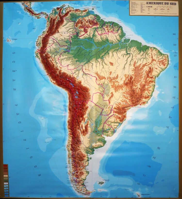 Какие горы расположены на территории южной америки. Рельеф Южной Америки на карте. Рельеф Анды в Южной Америке. Карта Юж Америки с рельефом. ГП рельеф Южной Америки.