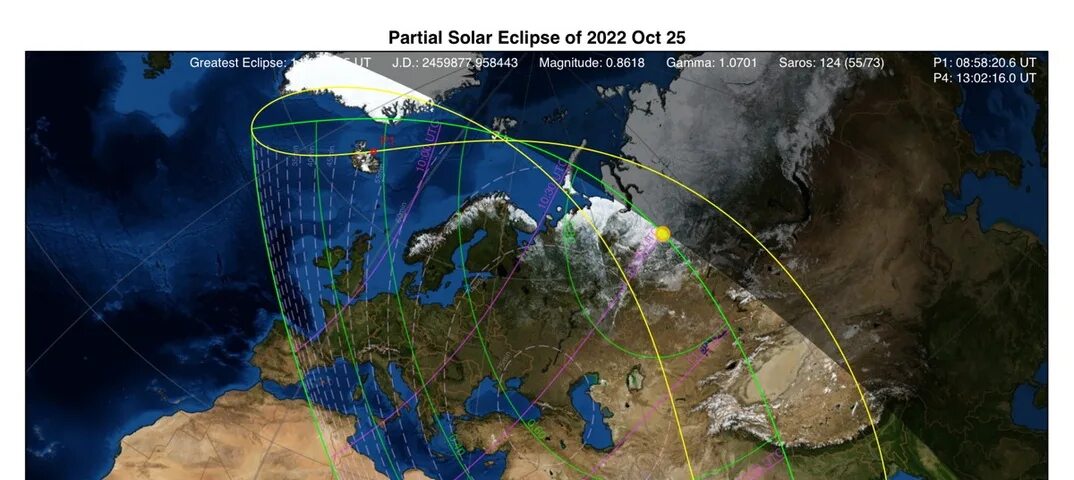 Карта солнечного затмения. Затмение 25 октября 2022. Карта затмения 25 октября 2022. Солнечное затмение 2022 карта. Карта солнечного затмения 8 апреля