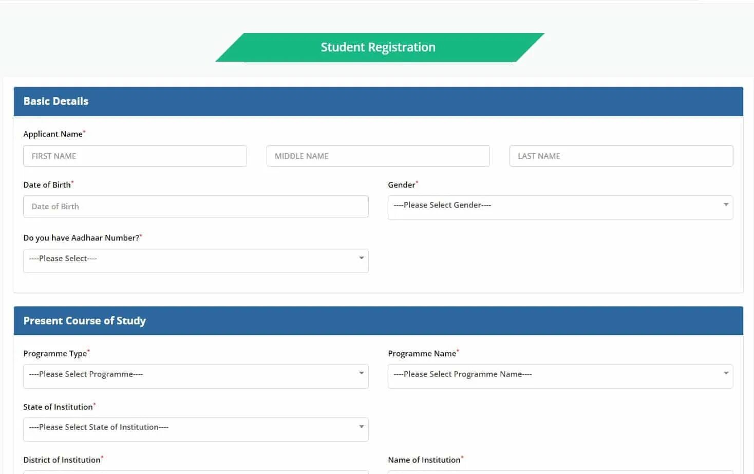 Student registration