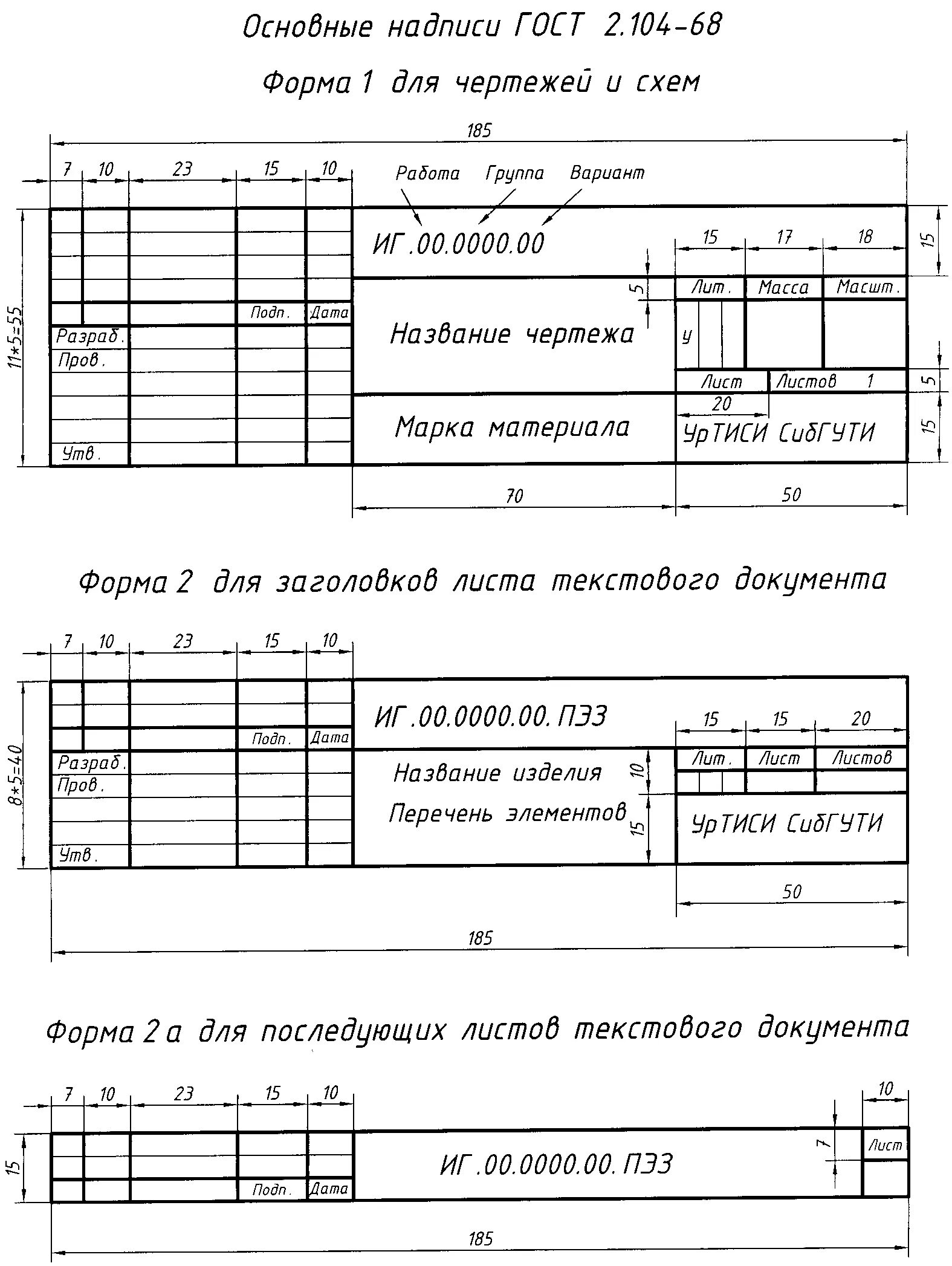 Гост 2.005 2023. ГОСТ 2.104-68 основные надписи. ЕСКД штамп чертежа ГОСТ 2.104. Черчение основная надпись ГОСТ 2.104-68. Основная надпись чертежа по ГОСТ 2.104.