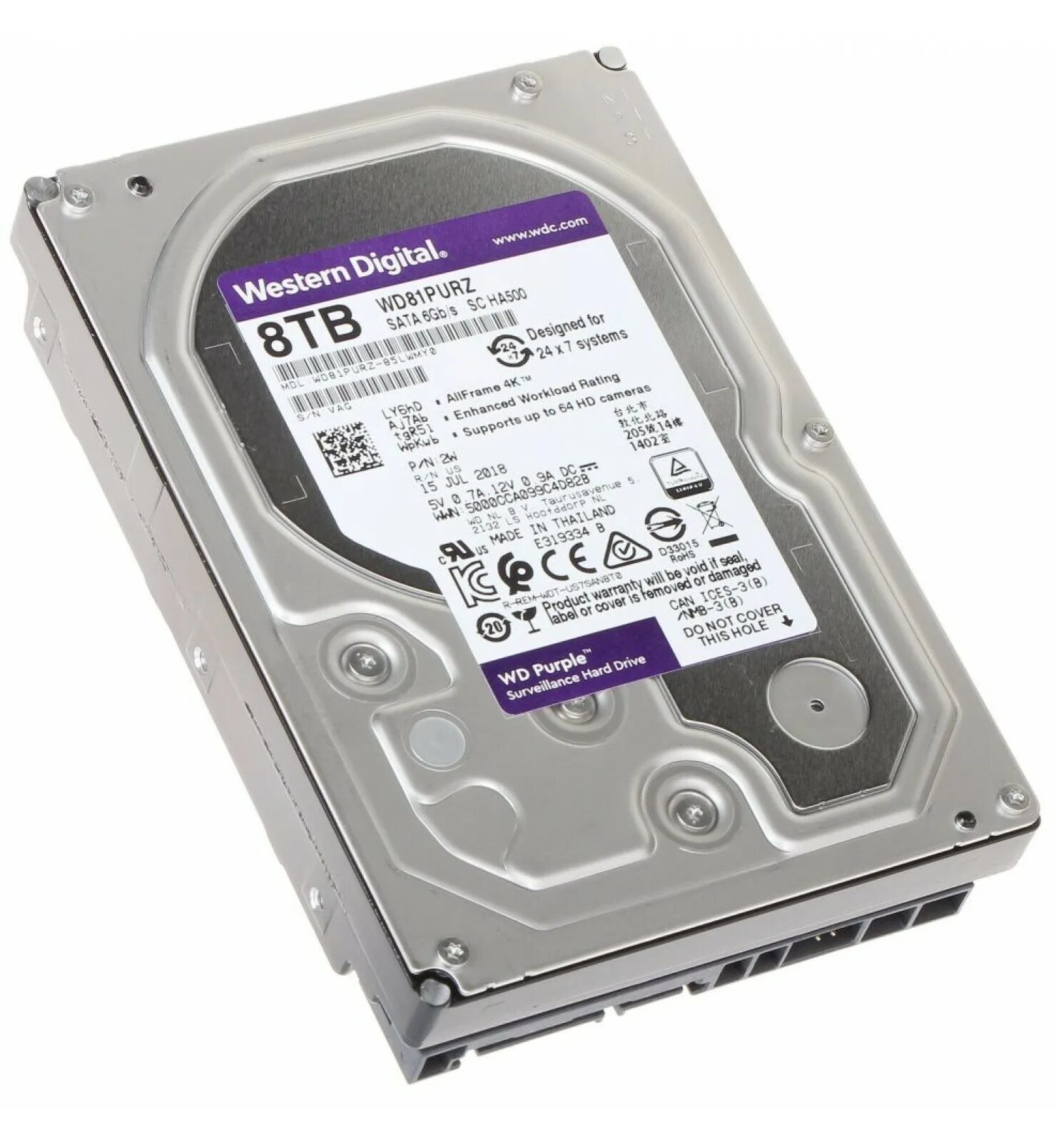 Жесткий диск тб цена. Жесткий диск WD wd82purz. Western Digital WD Purple 10 ТБ wd101purz. WD Purple 8 ТБ wd81purz. Жесткий диск WD Purple Surveillance.