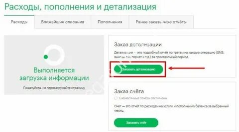 Детализация в приложении мегафон