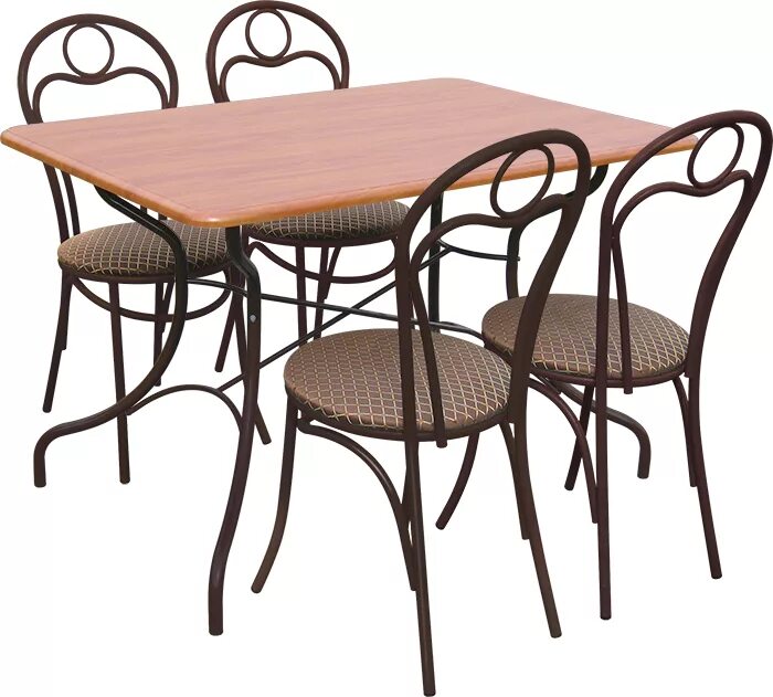 Обеденная группа "премиум-10" (4 стула 1 стол ,цвет вишня) Вижен сервис. Обеденный комплект "стол Лион ПМ+стулья Кармен". Столики и стулья для кафе. Стол обеденный для столовой общепита. Обеденный комплект стол стулья