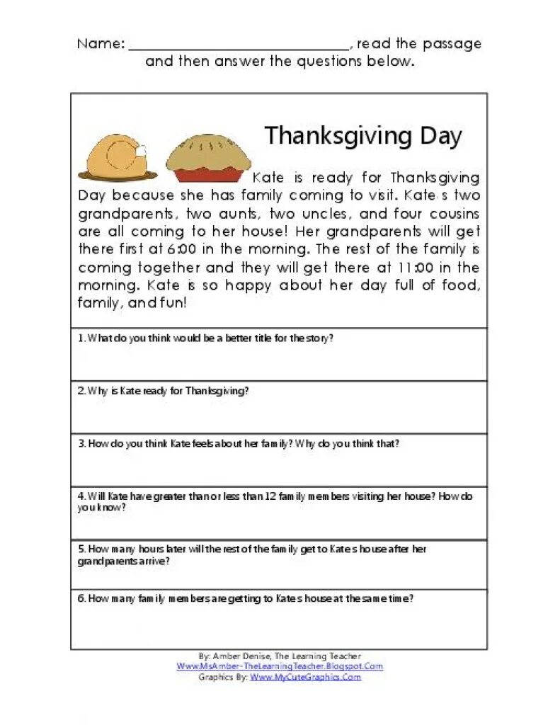 After reading questions. Thanksgiving day text for kids. thanksgiving day for kids. story about food for kids. thanksgiving day reading comprehension.