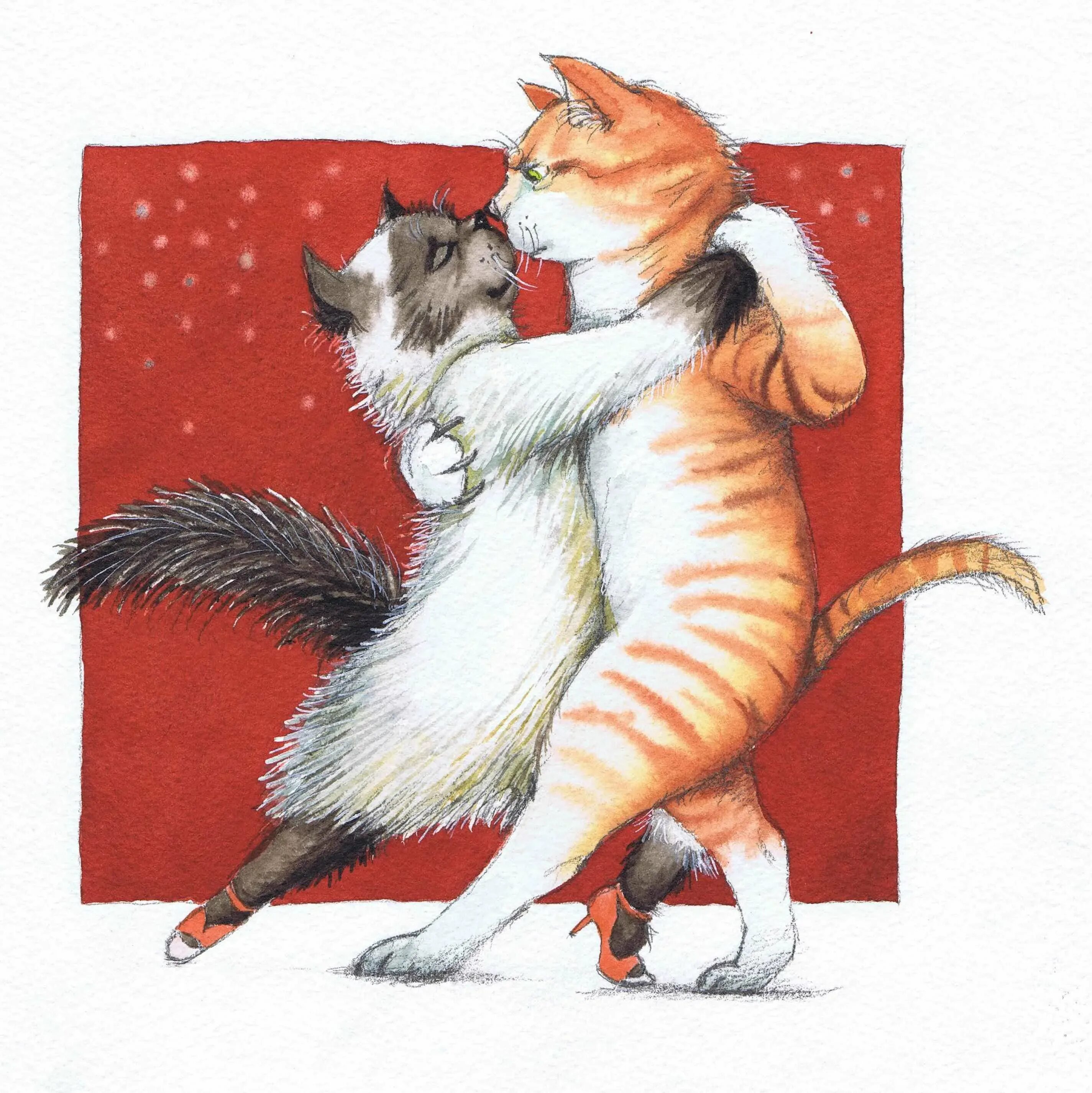 Смешные открытки с котом. Кошки любовь. Влюбленные коты. Кошка иллюстрация.