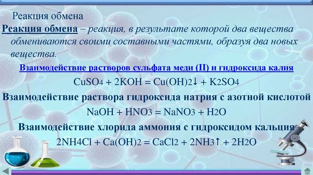 Взаимодействие нитрата меди с гидроксидом калия