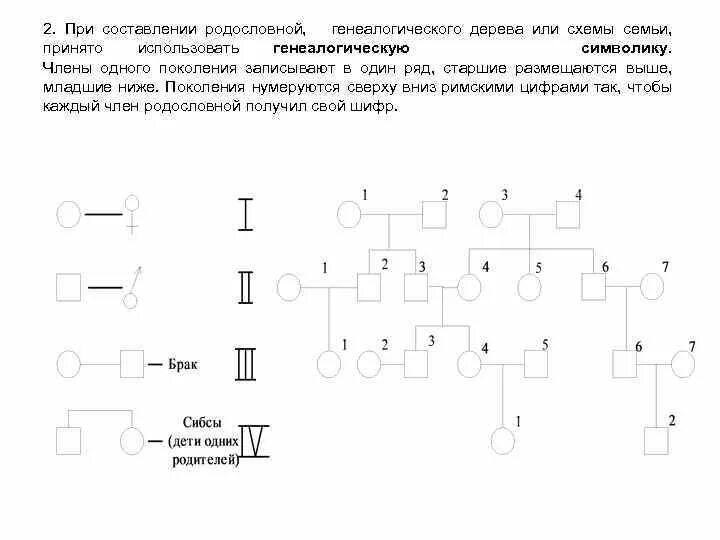 Формы составление родословных