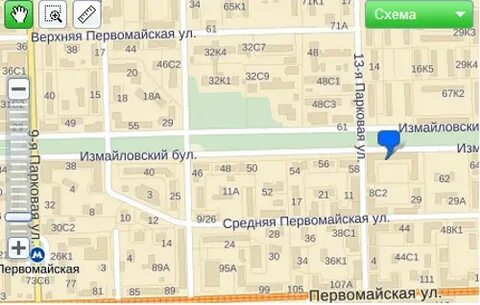 Первомайская улица на карте москвы