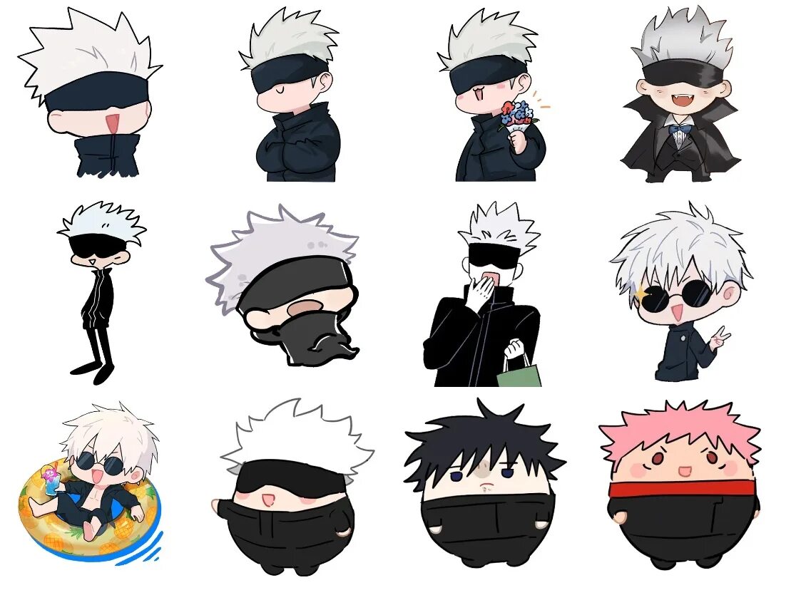 Jujutsu Kaisen Стикеры. Магическая битва Чиби. Gojo satoru stickers telegram